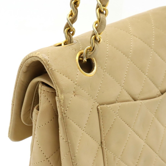 Chanel Matelasse Chain Shoulder Bag Leather Beige - Picture 8 of 9